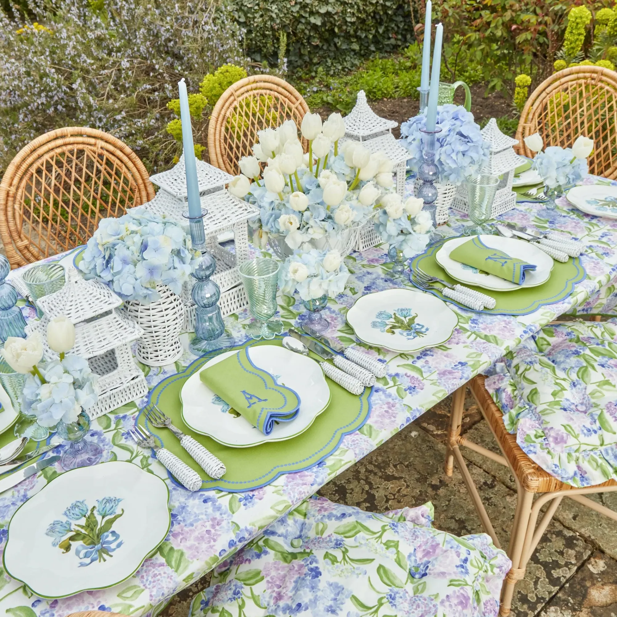 Hydrangea Seat Pad Cushions (Set Of 4)|Mrs. Alice Hot