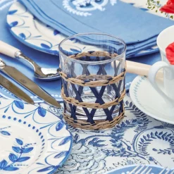 Ink Raffia Water Glasses (Set Of 4)|Mrs. Alice