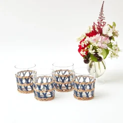 Ink Raffia Water Glasses (Set Of 4)|Mrs. Alice
