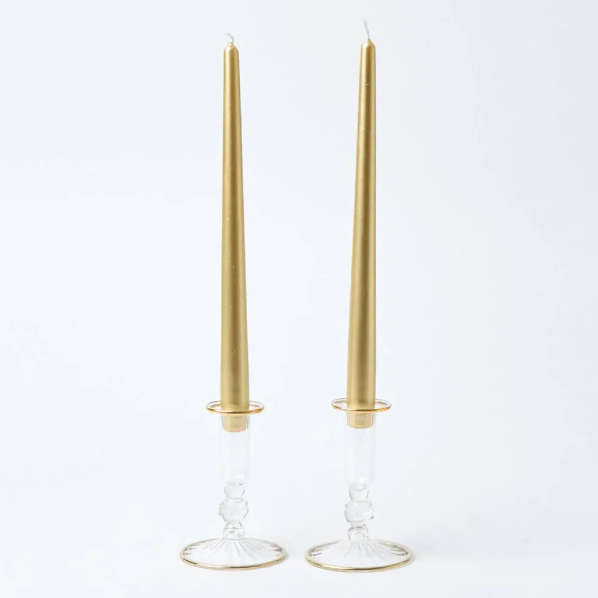 Joy Gold Fluted Candle Holder (Pair)|Mrs. Alice Sale