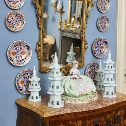 Large White Porcelain Pagodas (Pair)|Mrs. Alice Best