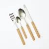 Light Brown Rattan Effect Cutlery (4Pcs)|Mrs. Alice Outlet