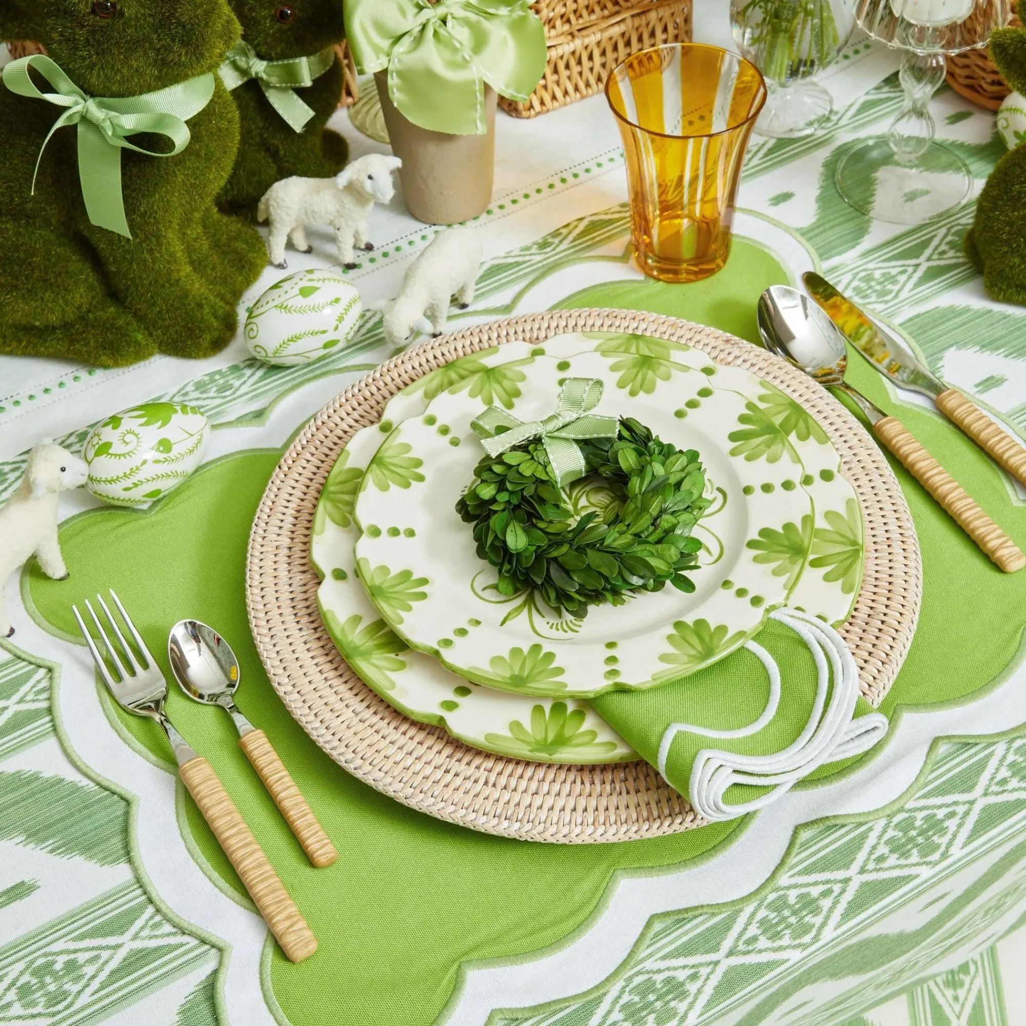 Light Brown Rattan Effect Cutlery (4Pcs)|Mrs. Alice Outlet