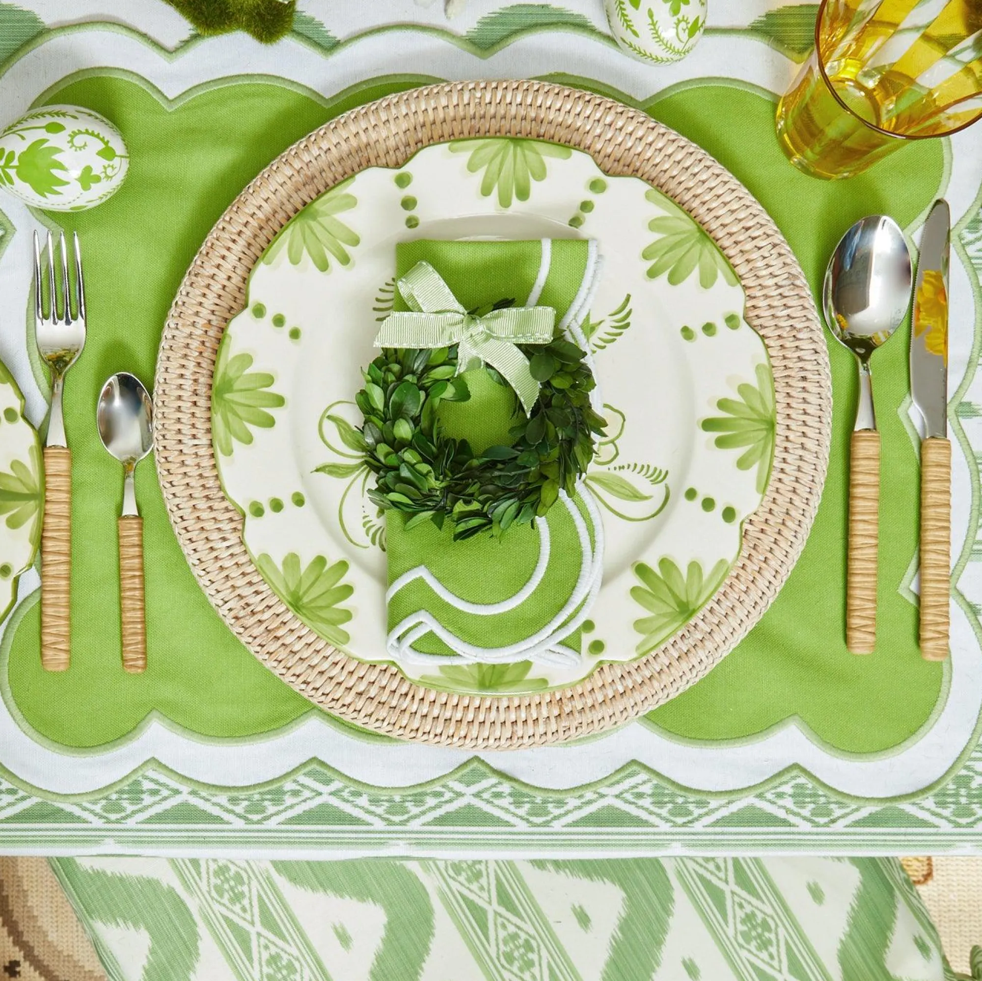 Light Brown Rattan Effect Cutlery (4Pcs)|Mrs. Alice Outlet