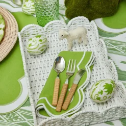 Light Brown Rattan Effect Childrens Cutlery (3 Piece)|Mrs. Alice Outlet