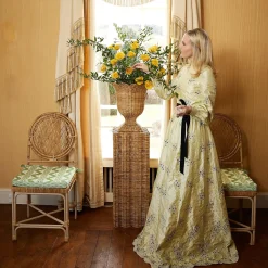 Liliana Scalloped Rattan Urn|Mrs. Alice Discount