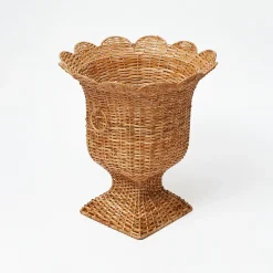 Liliana Scalloped Rattan Urn|Mrs. Alice Best