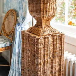 Liliana Scalloped Rattan Pedestal And Urn|Mrs. Alice Hot