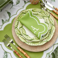 Lily Of The Valley & Serena Green Applique Linen Set|Mrs. Alice