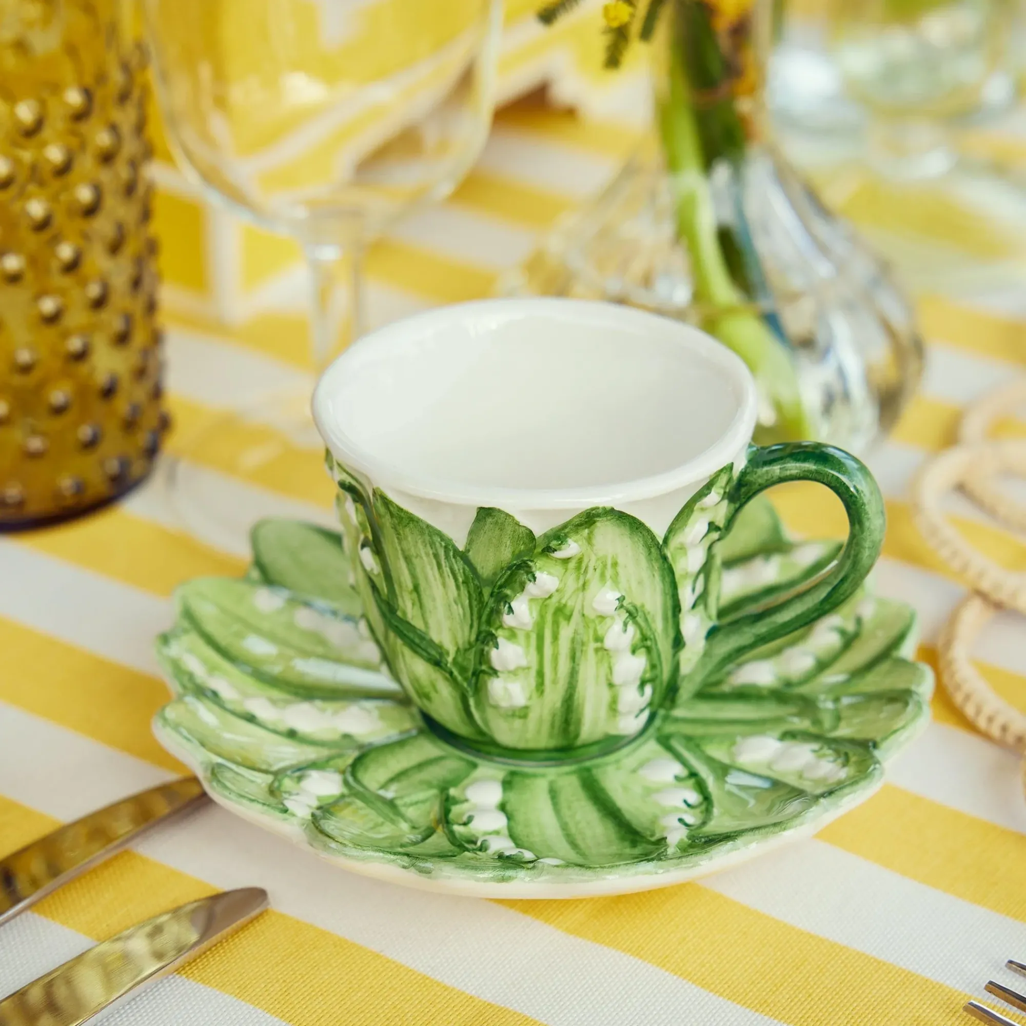 Lily Of The Valley Espresso Cup & Saucer|Mrs. Alice Outlet