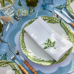 Lily Of The Valley White Linen Napkins (Set Of 4)|Mrs. Alice Online