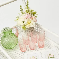 Lorenzo White Rattan Bar Cart|Mrs. Alice