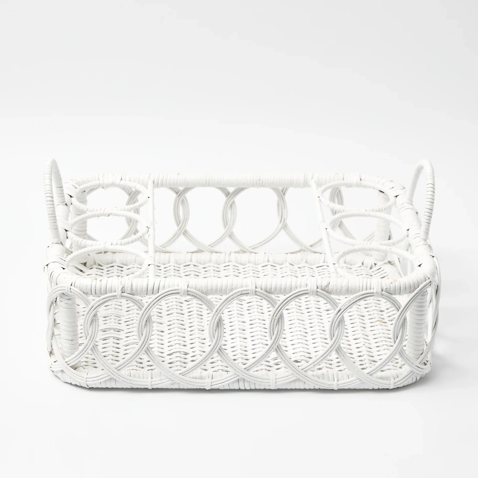 Lorenzo White Rattan Drinks Tray|Mrs. Alice Hot