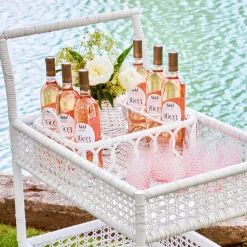 Lorenzo White Rattan Drinks Tray|Mrs. Alice Hot