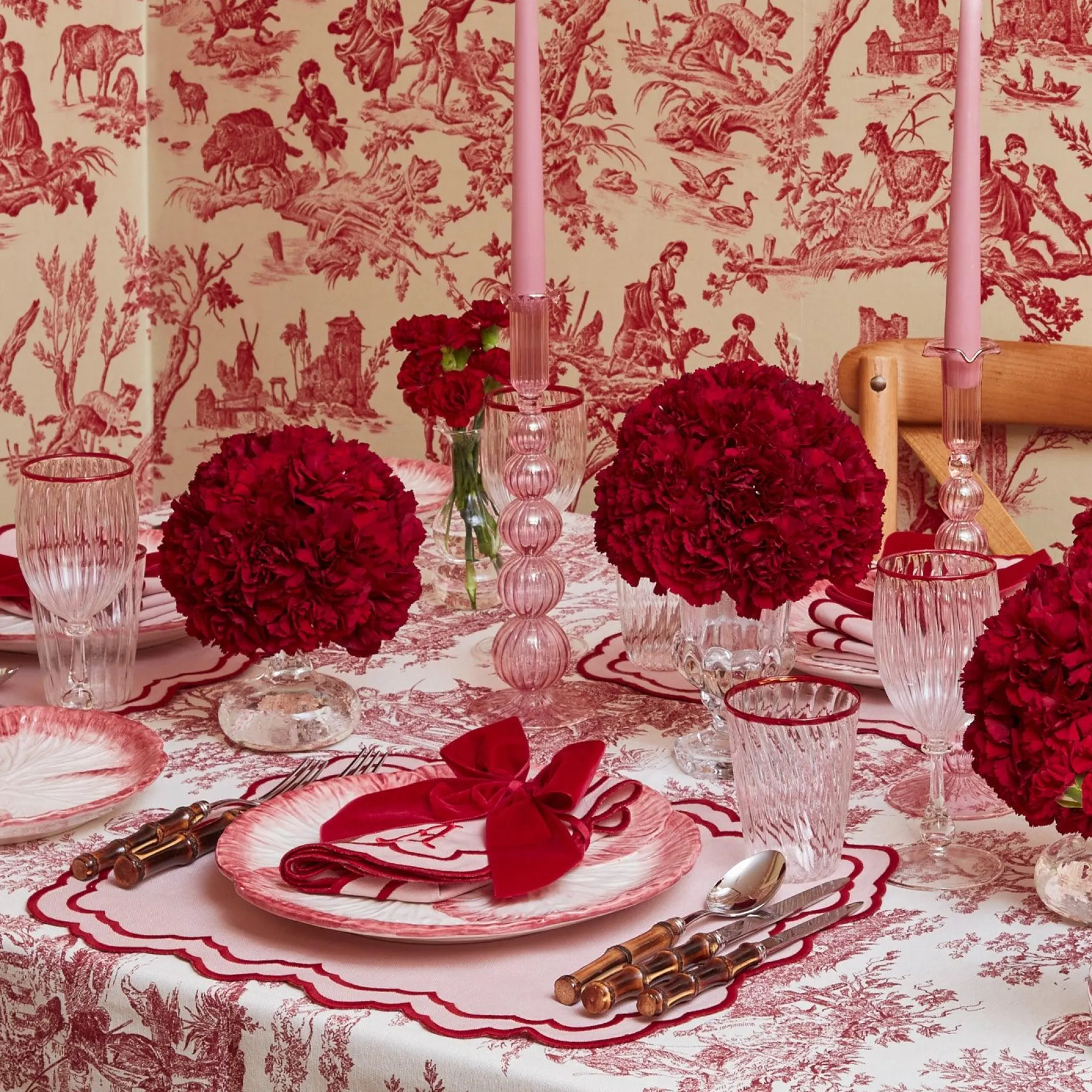 Marguerite Pink Candle Holders (Pair)|Mrs. Alice New