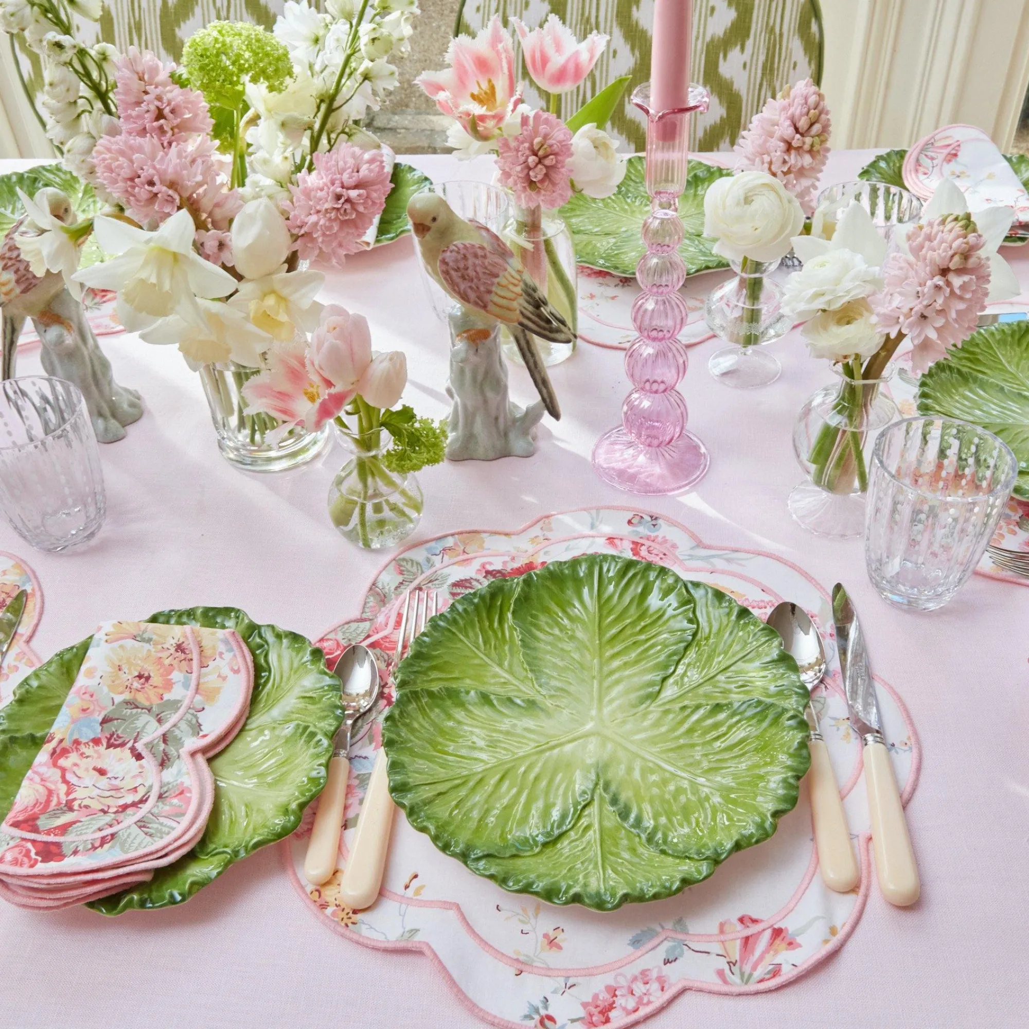 Marguerite Pink Candle Holders (Pair)|Mrs. Alice New