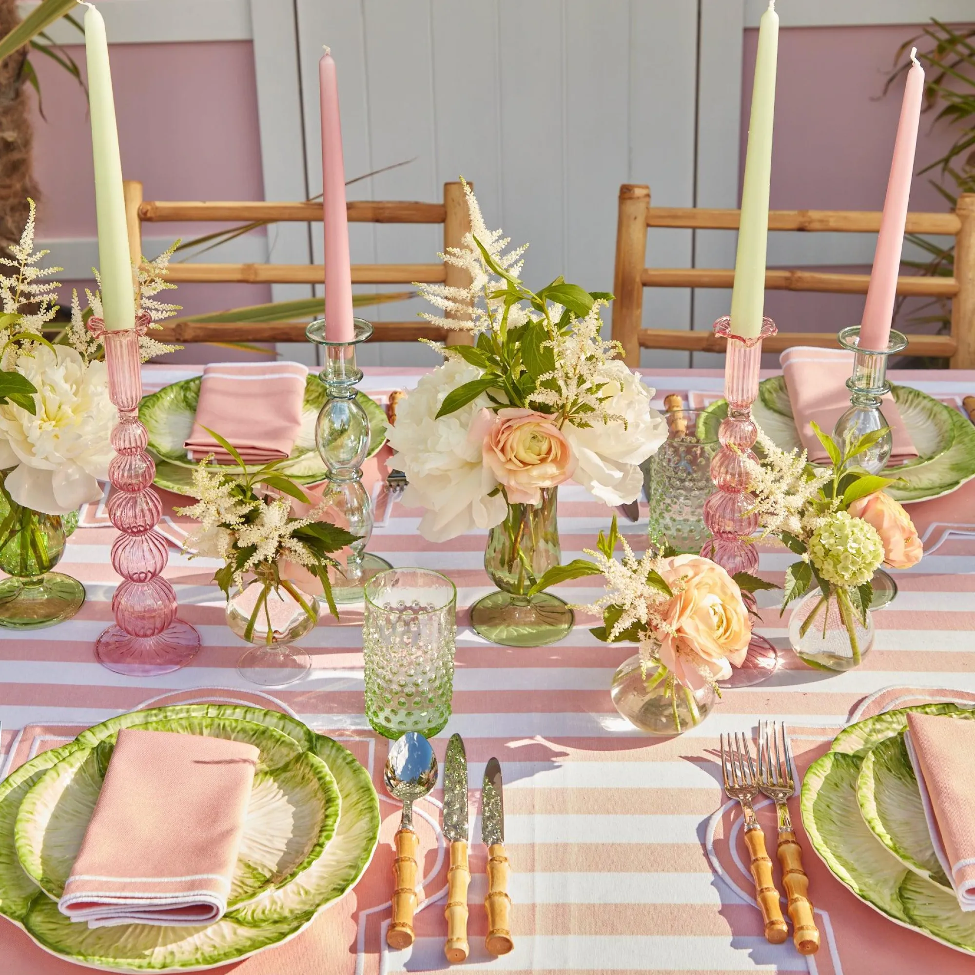 Marguerite Pink Candle Holders (Pair)|Mrs. Alice New