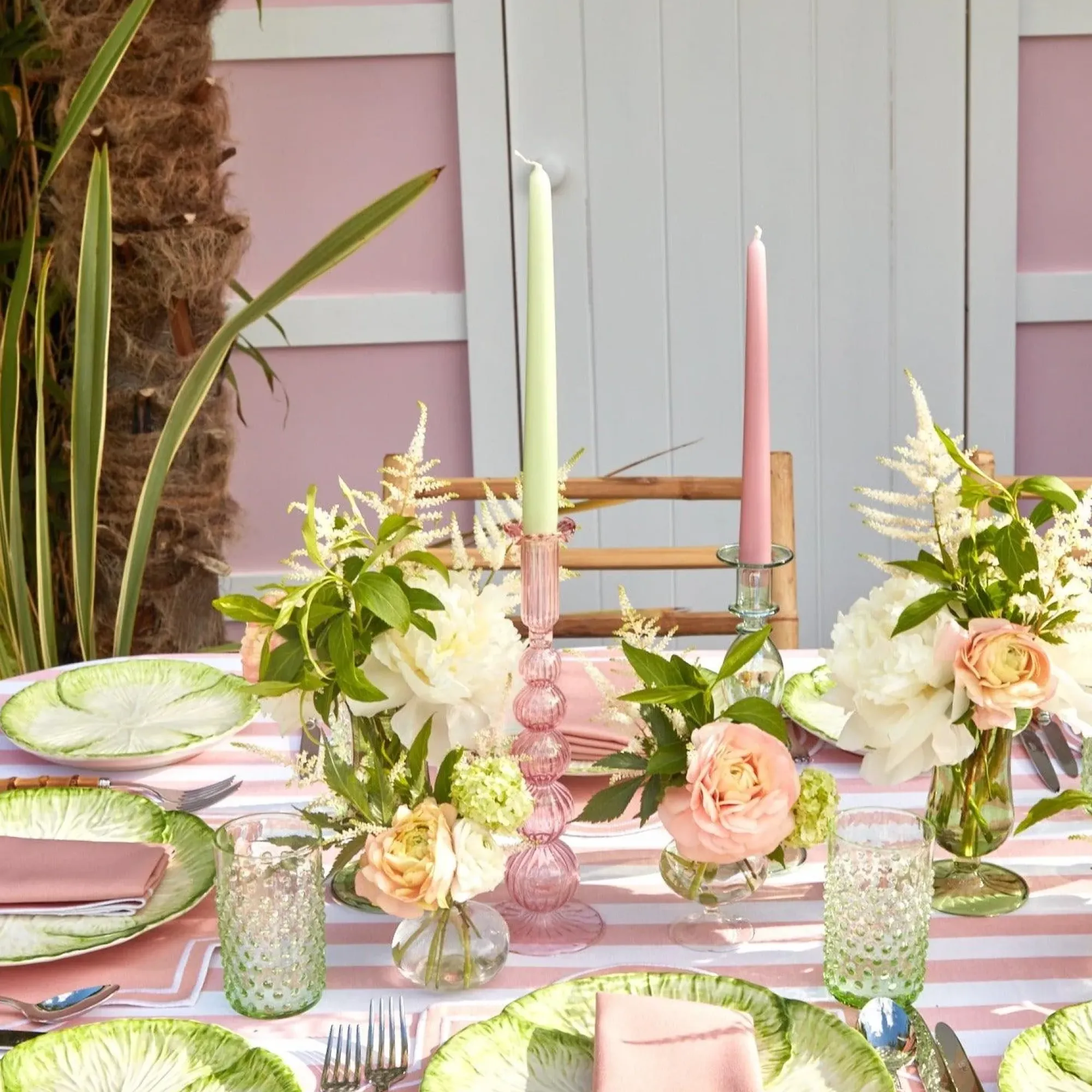 Marguerite Pink Candle Holders (Pair)|Mrs. Alice New