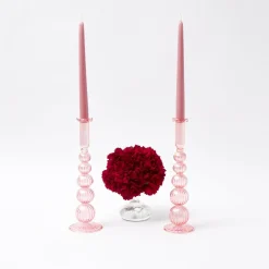 Marguerite Pink Candle Holders (Pair)|Mrs. Alice New