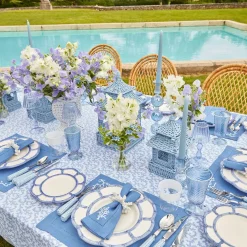 Mini Blue Rattan Pagoda Lanterns (Pair)|Mrs. Alice