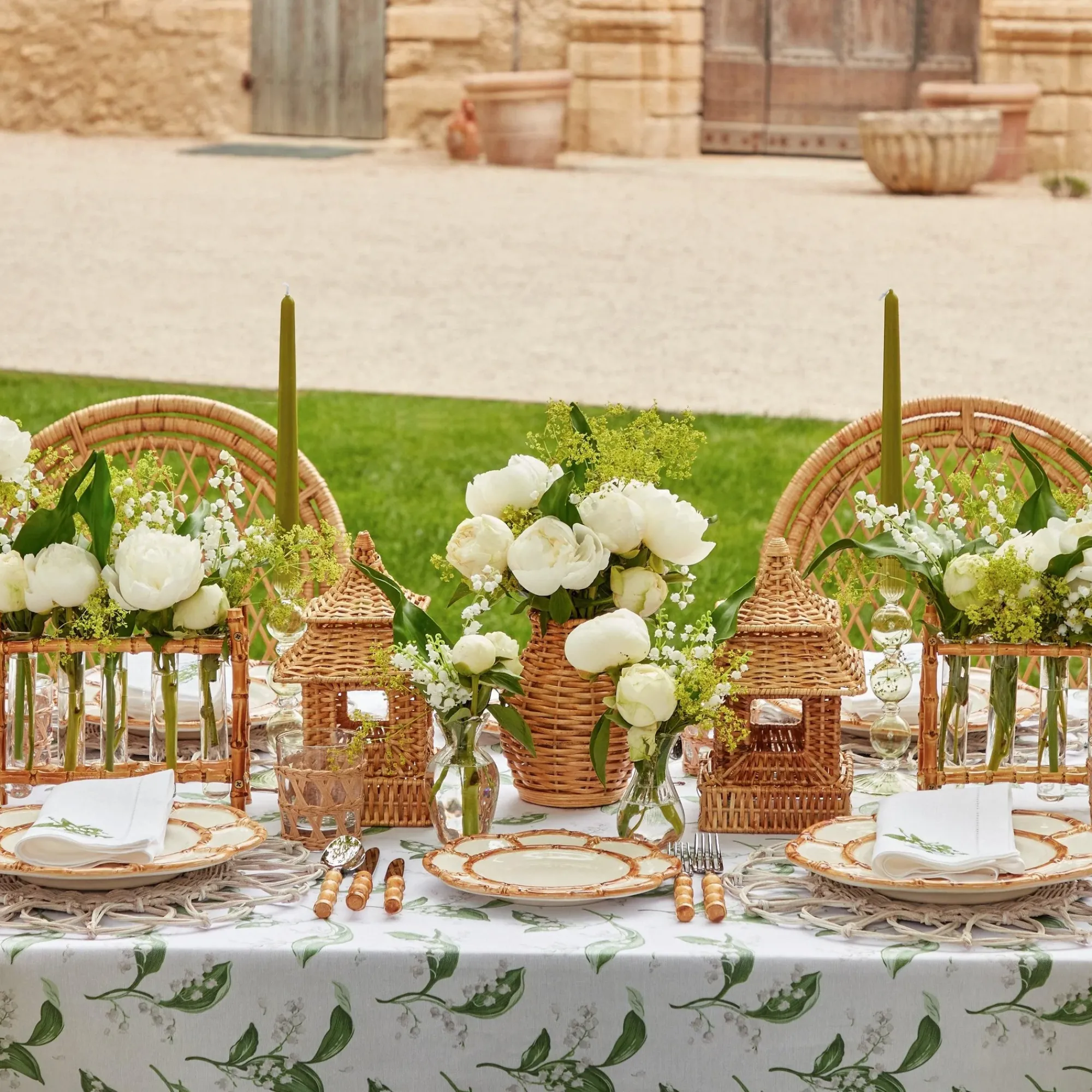 Mini Natural Rattan Pagoda Lanterns (Pair)|Mrs. Alice Discount