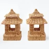Mini Natural Rattan Pagoda Lanterns (Pair)|Mrs. Alice Sale
