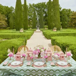 Mini Pink Rattan Pagoda Lanterns (Pair)|Mrs. Alice