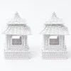 Mini White Rattan Pagoda Lanterns (Pair)|Mrs. Alice Clearance
