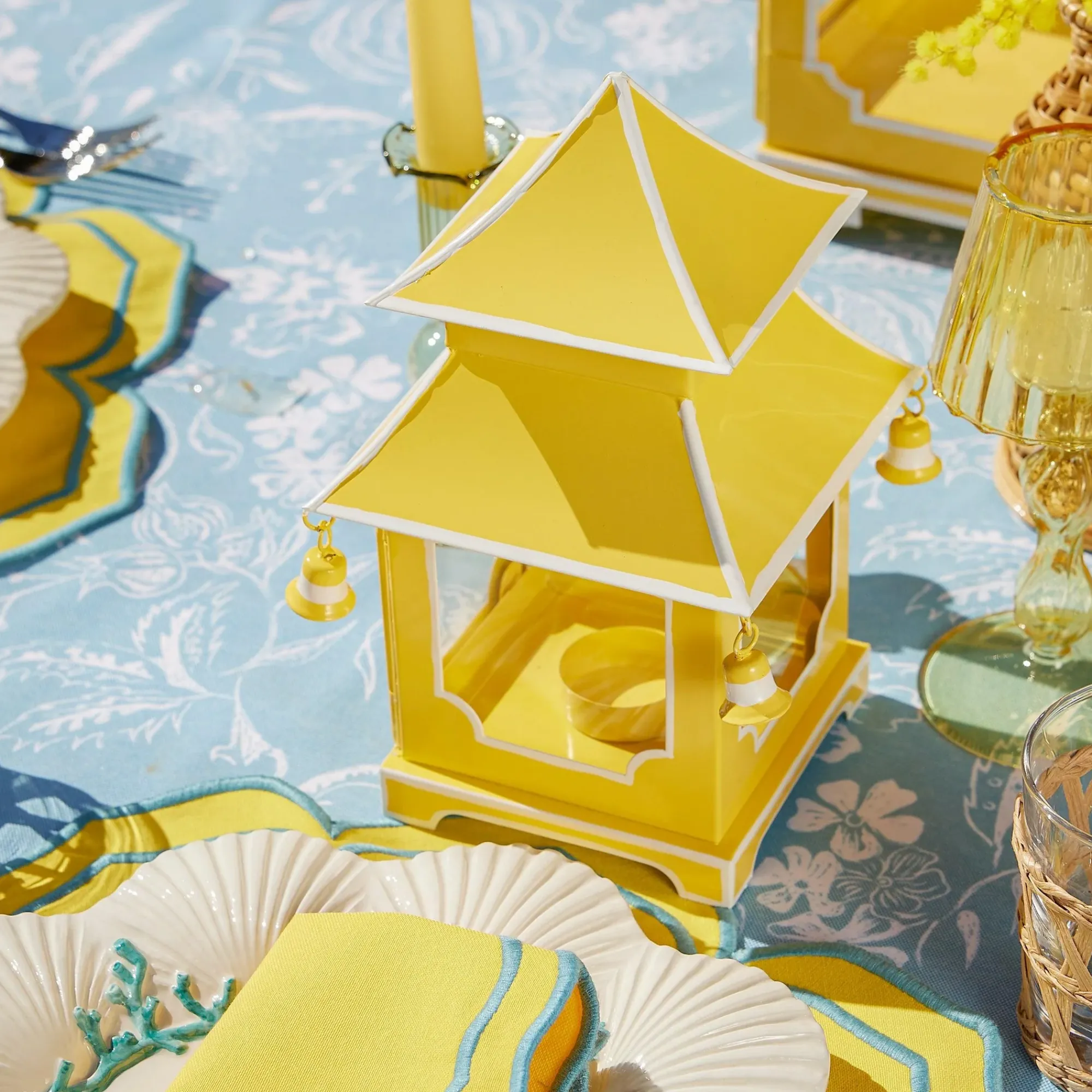 Mini Yellow Pagoda Lantern (Pair)|Mrs. Alice Online