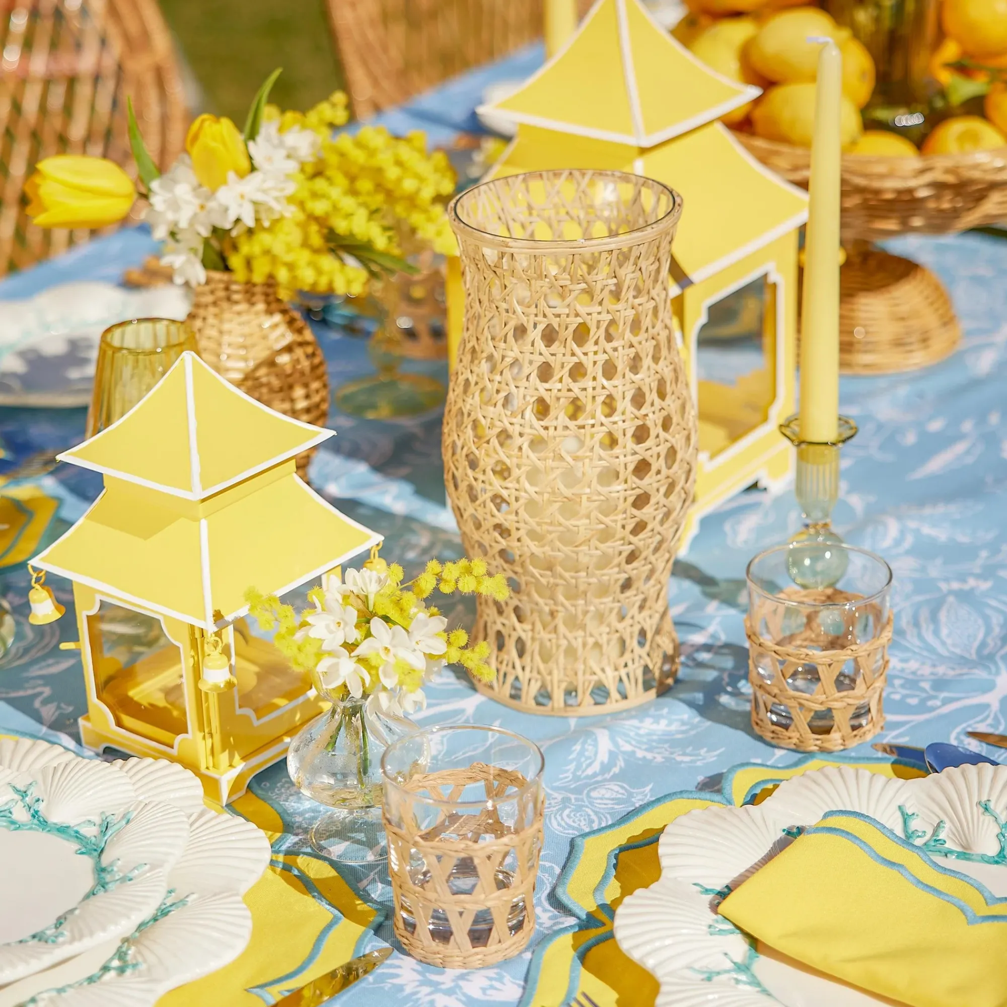 Mini Yellow Pagoda Lantern (Pair)|Mrs. Alice Online