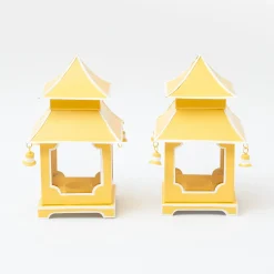 Mini Yellow Pagoda Lantern (Pair)|Mrs. Alice Clearance