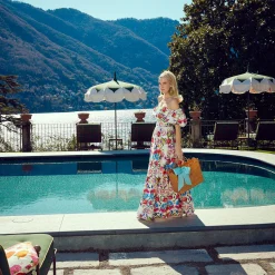 Rattan Tote Bag (Blue Bow)|Mrs. Alice