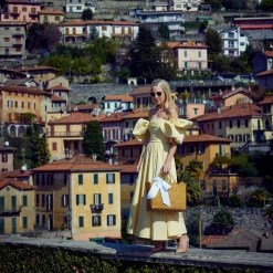 Rattan Tote Bag (White Bow)|Mrs. Alice Online