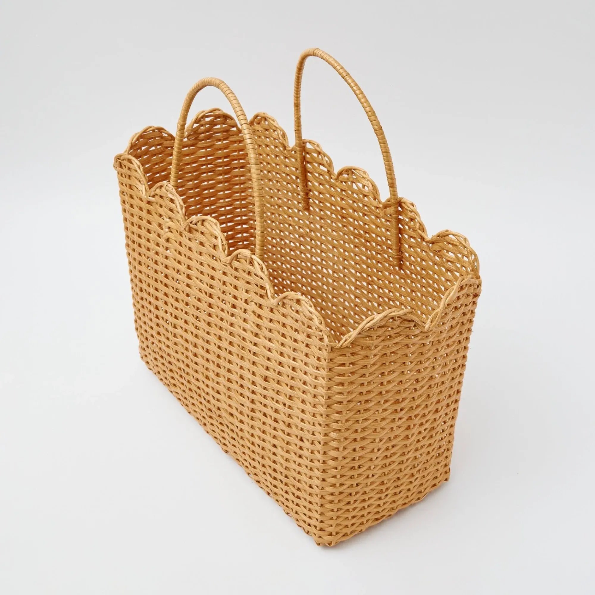 Rattan Tote Bag (White Bow)|Mrs. Alice Online