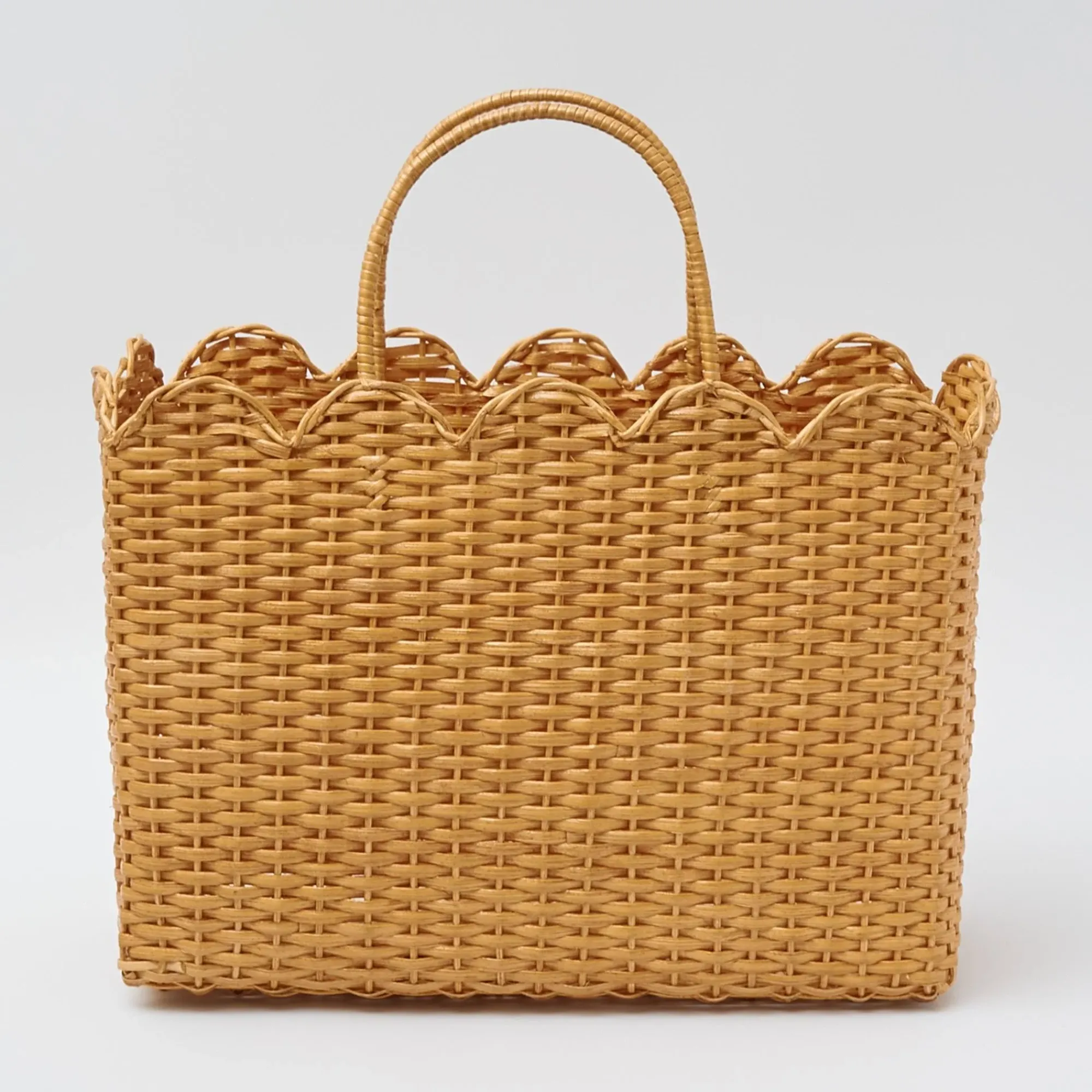 Rattan Tote Bag (White Bow)|Mrs. Alice Online