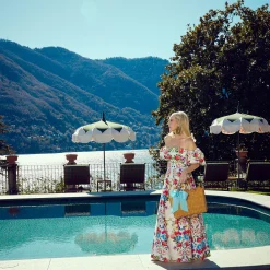 Rattan Tote Bag (Blue Bow)|Mrs. Alice Sale