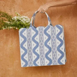 Tote Bag (Blue Ikat)|Mrs. Alice Clearance