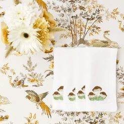 Mushroom White Linen Napkins (Set Of 4)|Mrs. Alice Online