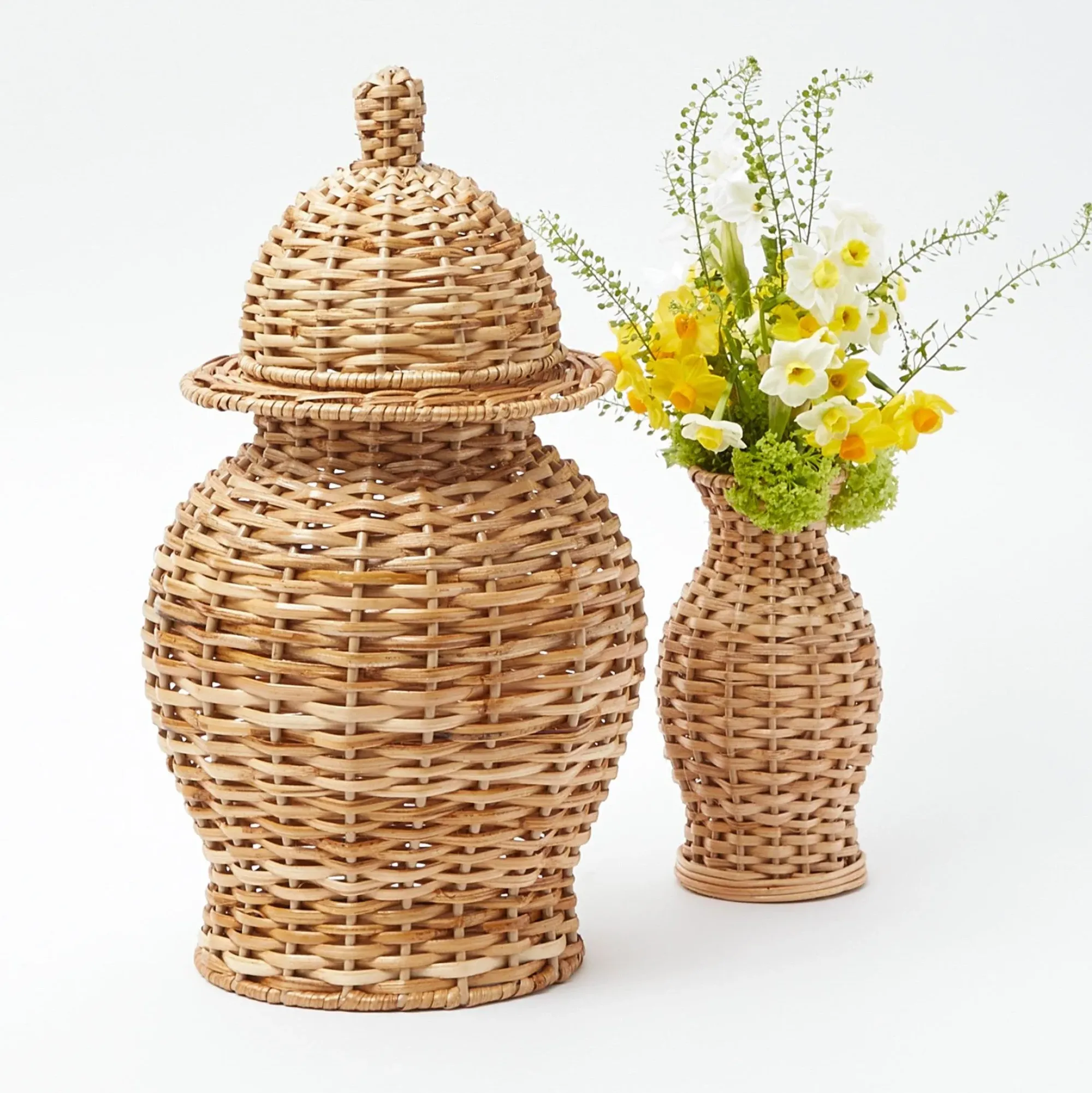 Natural Rattan Ginger Jar|Mrs. Alice