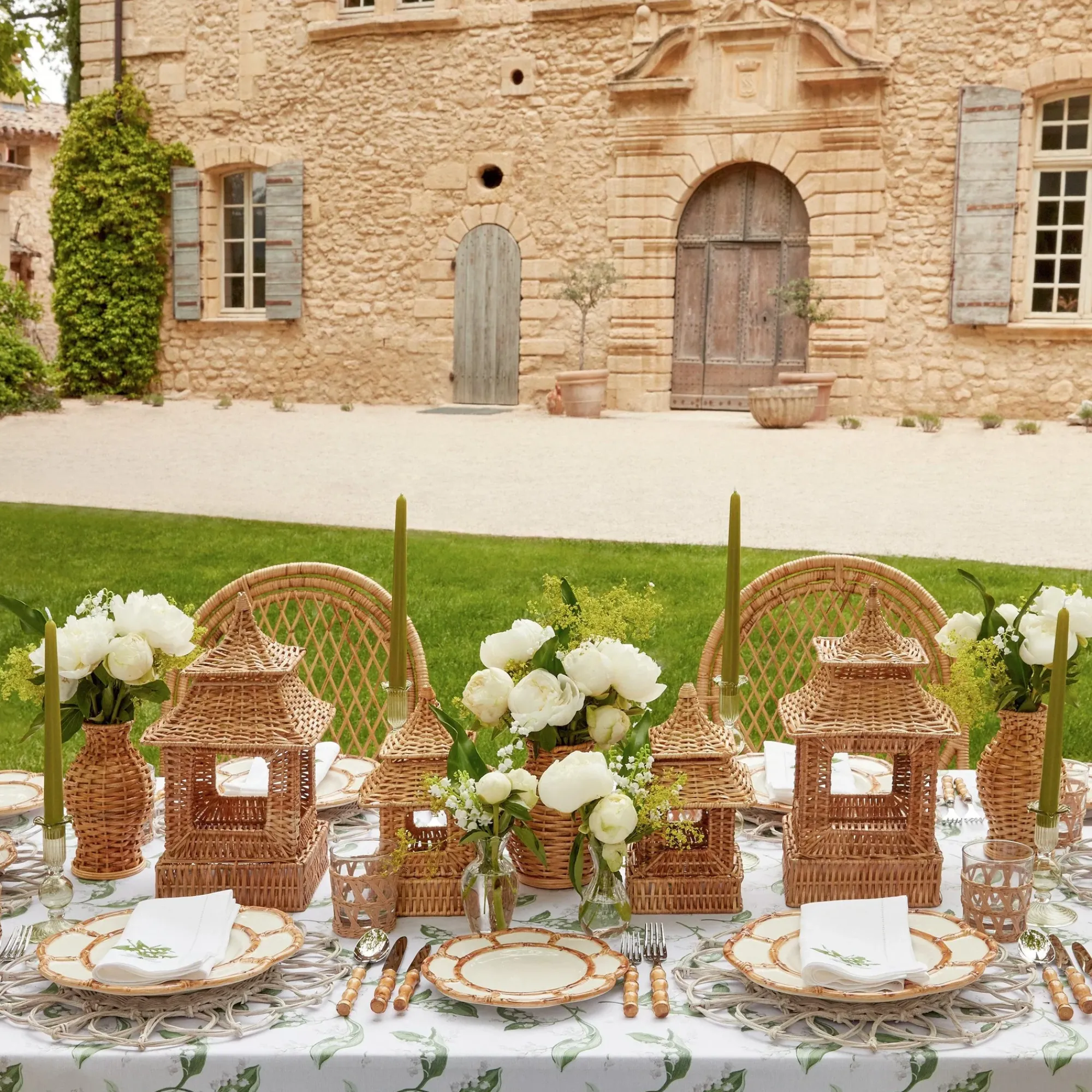 Natural Rattan Pagoda Decoration Set|Mrs. Alice Outlet