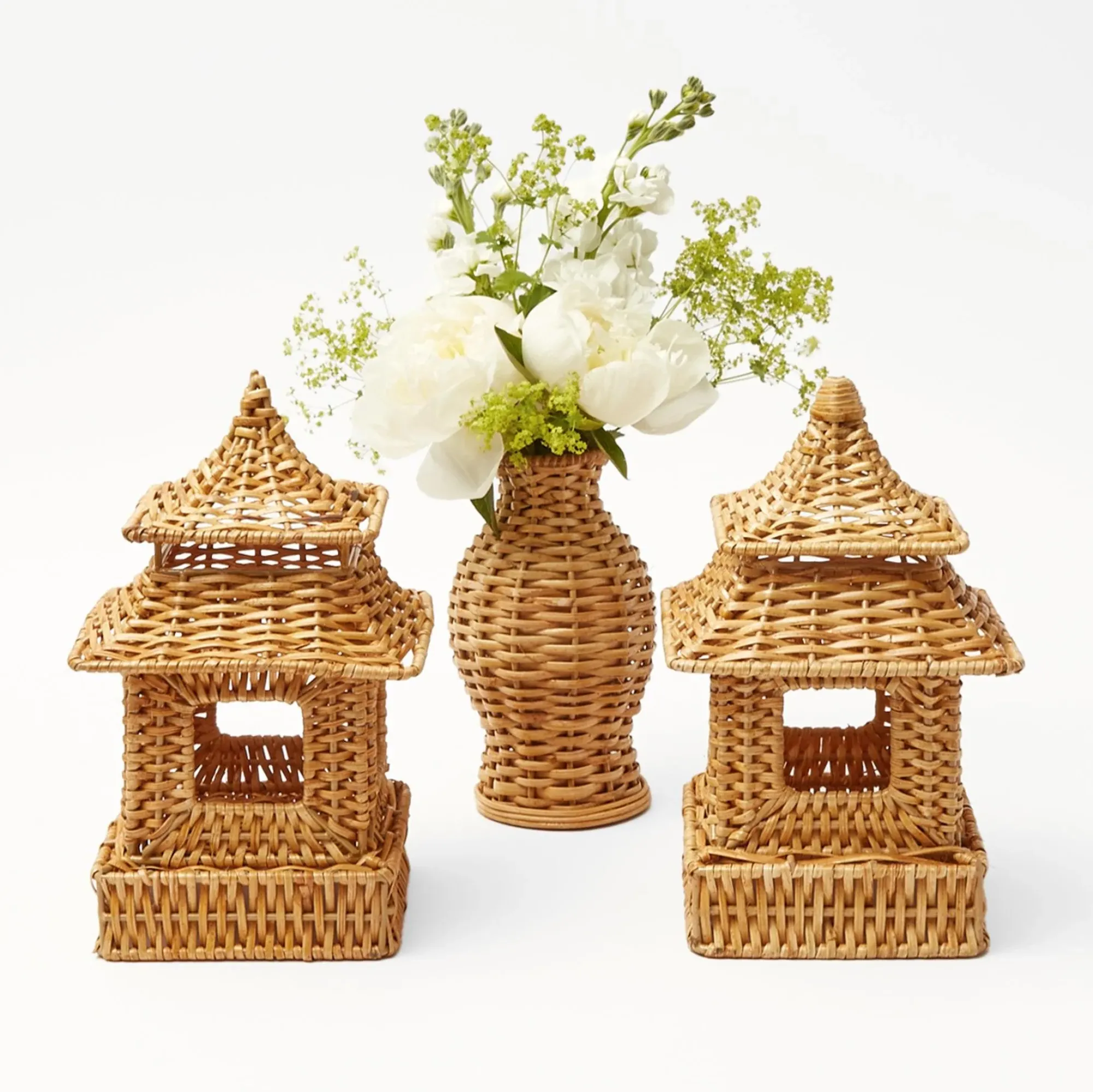Natural Rattan Pagoda Decoration Set|Mrs. Alice Online