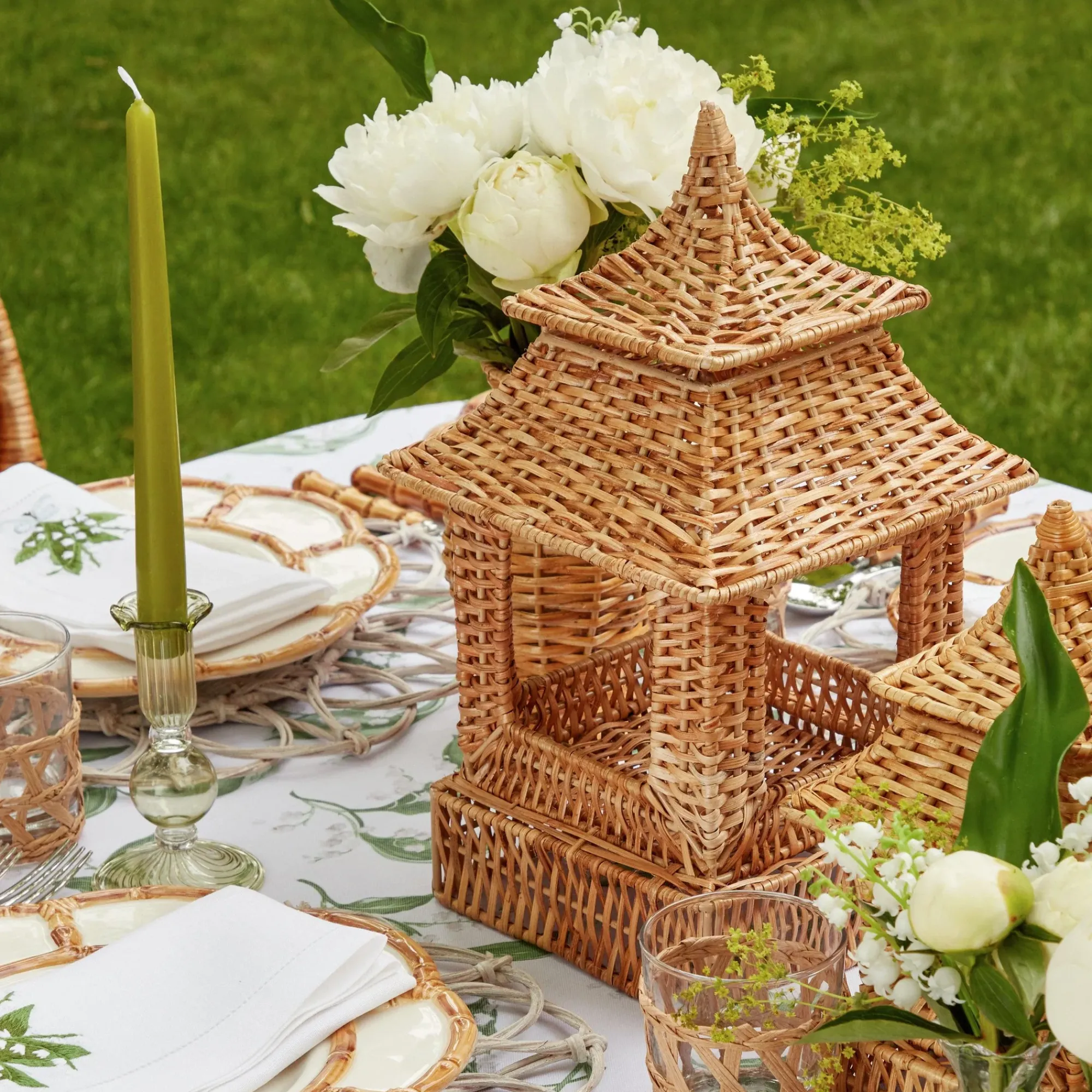 Natural Rattan Pagoda Decoration Set|Mrs. Alice Online