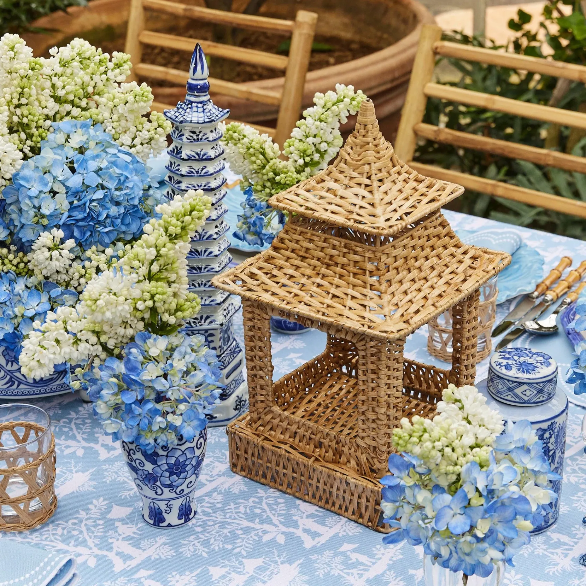Natural Rattan Pagoda Lantern|Mrs. Alice Discount
