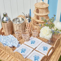 Natural Scalloped Rattan Tray|Mrs. Alice Hot