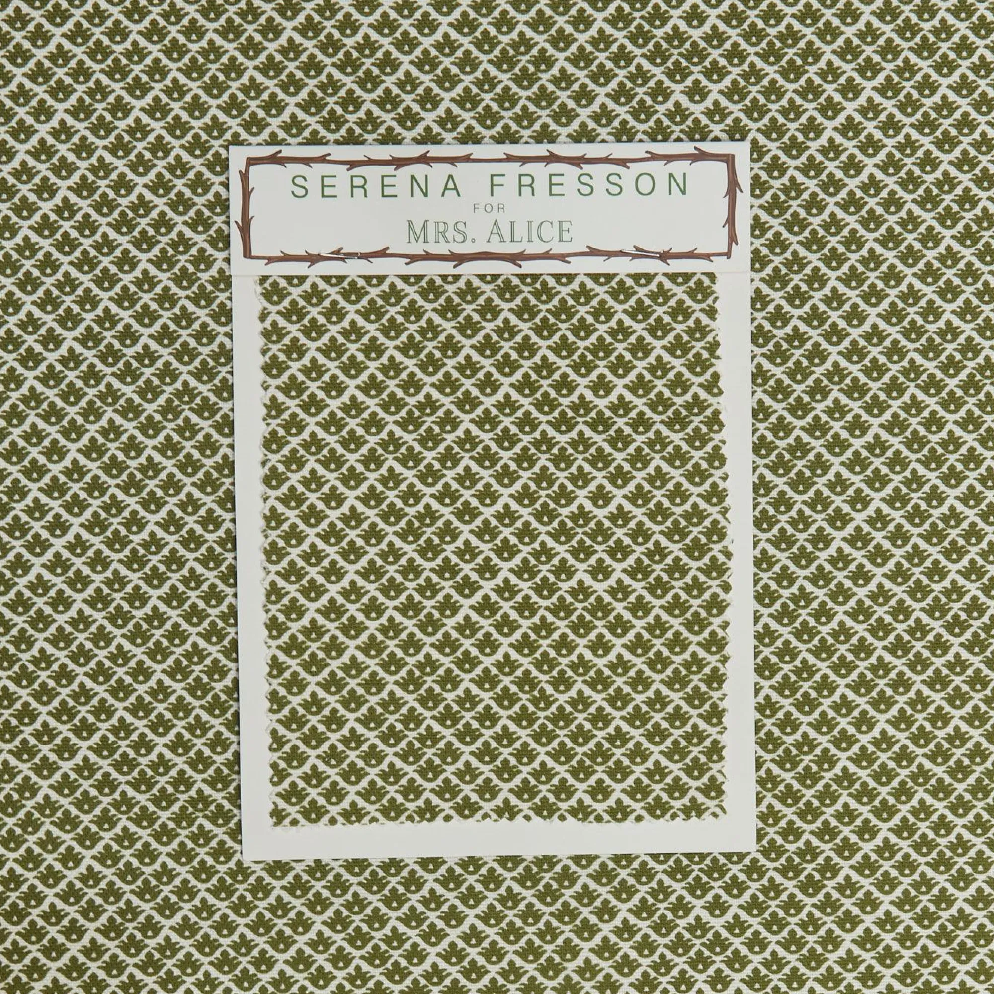 Olive Green Lotus Flower Fabric|Mrs. Alice Online