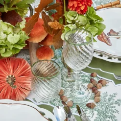 Olive Rim Swirl Glassware Set|Mrs. Alice Best