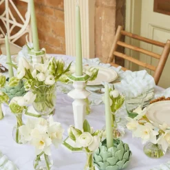 Pale Green Artichoke Candle Holder (Pair)|Mrs. Alice Outlet