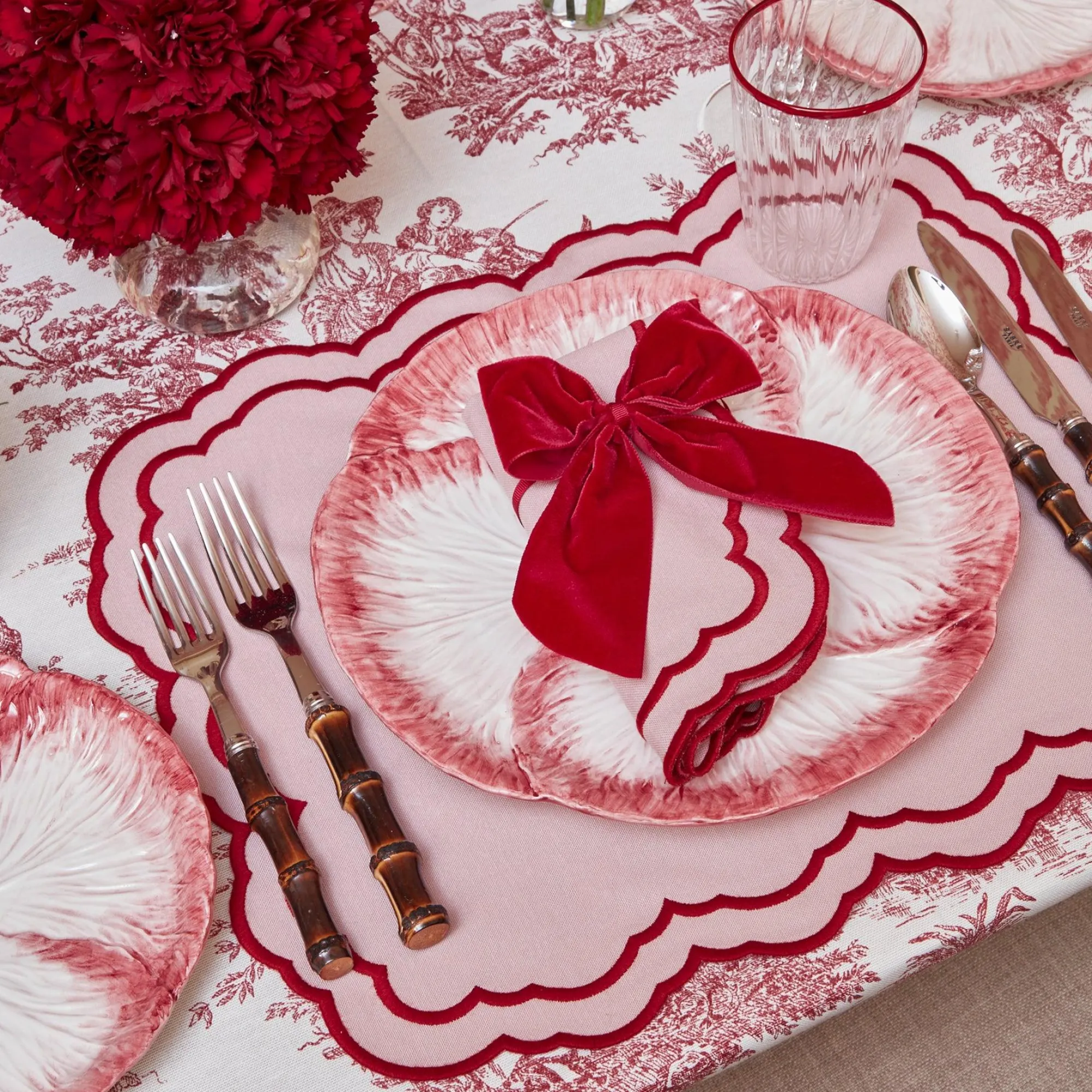 Personalised Red Velvet Napkin Bow|Mrs. Alice Clearance