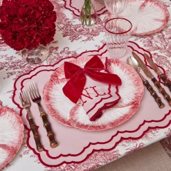 Personalised Red Velvet Napkin Bow|Mrs. Alice Clearance