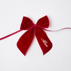 Personalised Red Velvet Napkin Bow|Mrs. Alice Clearance